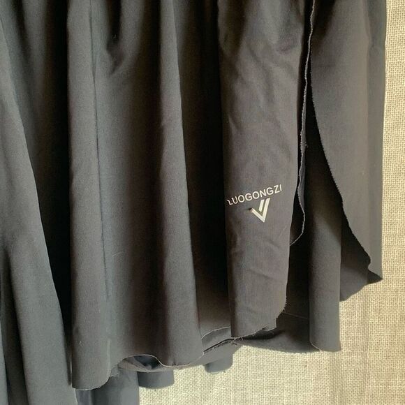 LUOGONGZI Women’s Large Black Shorts Layered Nylon Spandex Running Athletic Yoga - Picture 8 of 10